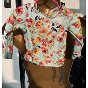Ruffle Butts Long Sleeve Rashgaurd Swim Suit Top‎ 12-18 NWOT
